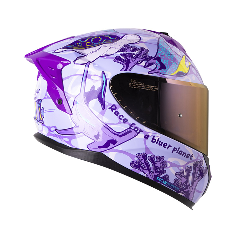 CASCO INTEGRAL SHAFT SHPRO610 EVO DOBLE VISOR BLUER PLANE MORADO CLARO MORADO BRILLO