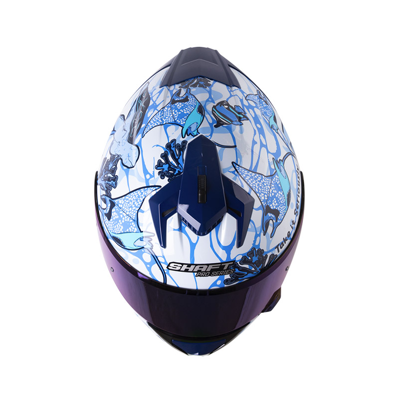 CASCO INTEGRAL SHAFT SHPRO610 EVO DOBLE VISOR BLUER PLANE AZUL CLARO AZUL