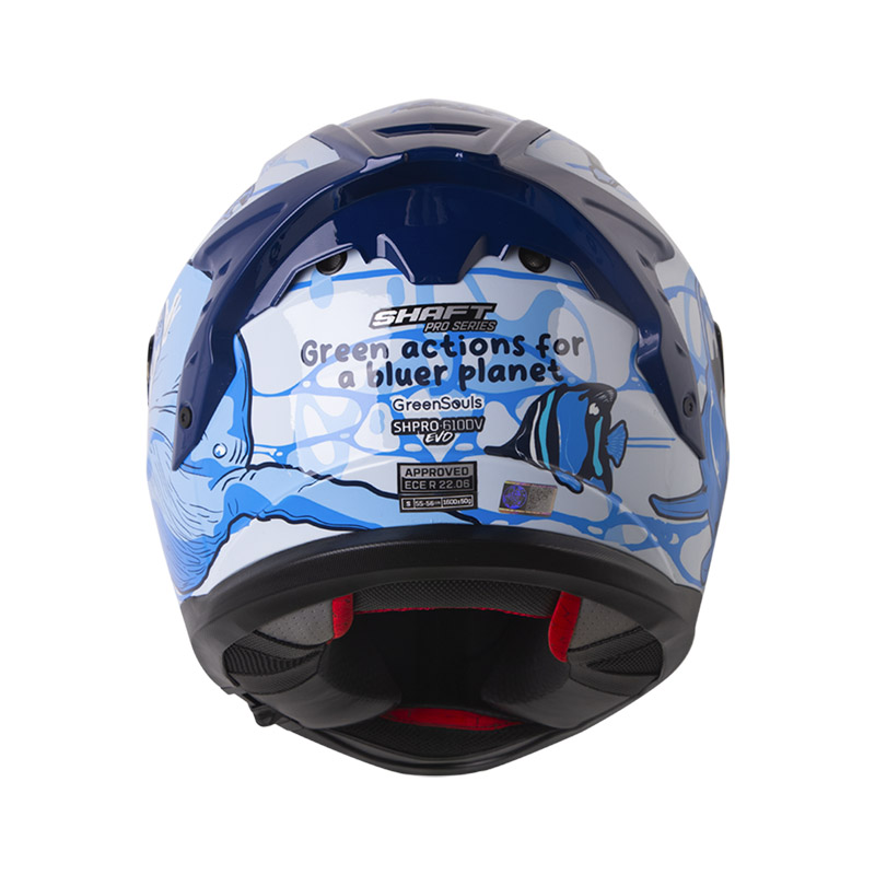 CASCO INTEGRAL SHAFT SHPRO610 EVO DOBLE VISOR BLUER PLANE AZUL CLARO AZUL