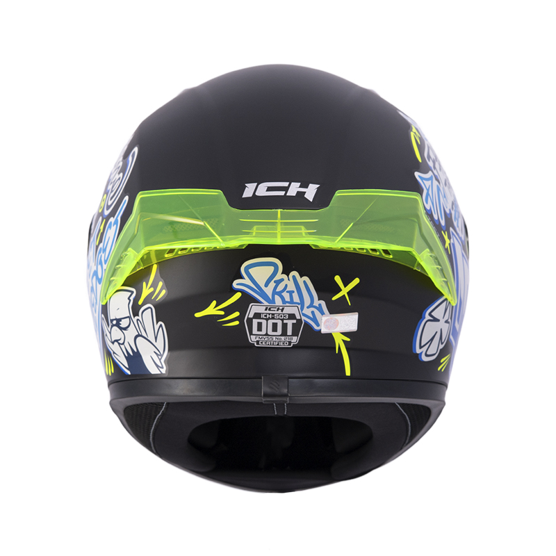 CASCO INTEGRAL ICH 503 SKILL NEGRO AZUL VISOR AZUL MATE