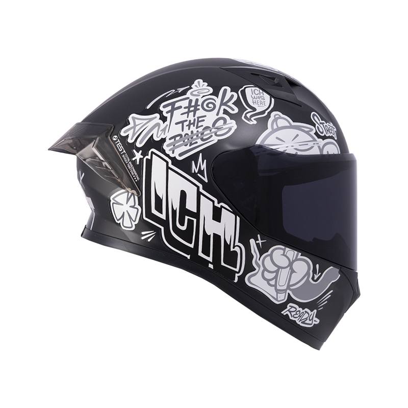 CASCO INTEGRAL ICH 503 SKILL NEGRO GRIS MATE VISOR NEGRO