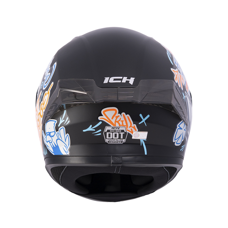 CASCO INTEGRAL ICH 503 SKILL NEGRO NARANJA MATE VISOR NEGRO