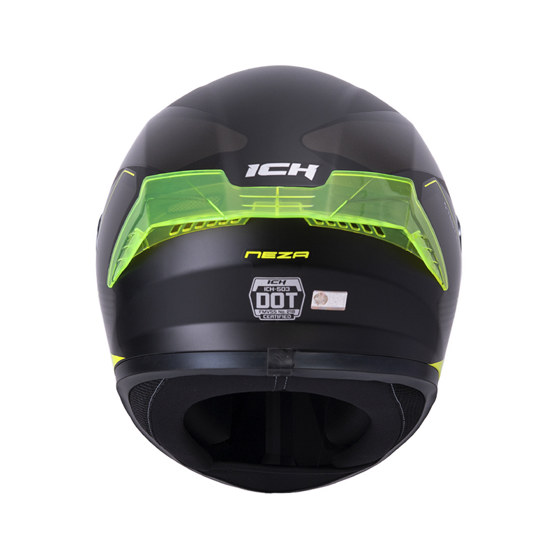 CASCO INTEGRAL ICH 503 NEZA NEGRO AMARILLO MATE VISOR SILVER 