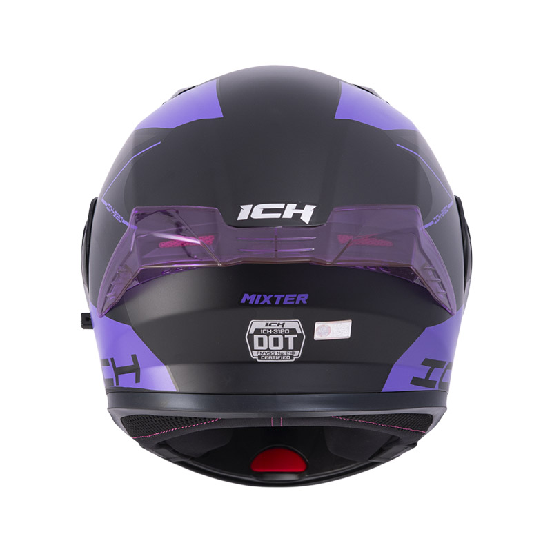 CASCO ABATIBLE ICH 3120 DOBLE VISOR MIXTER NEGRO MORADO MATE VISOR AZUL