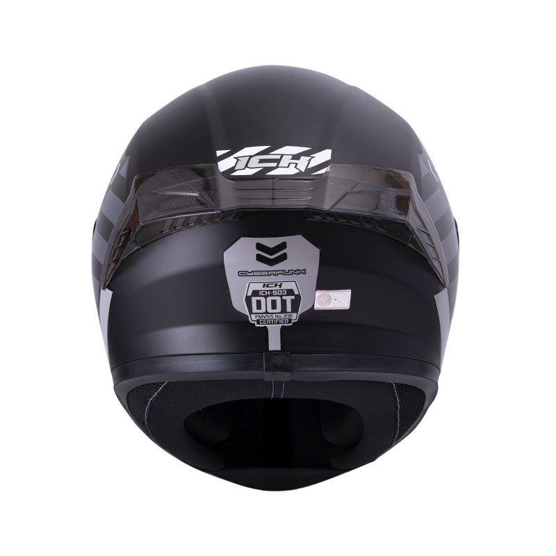 CASCO INTEGRAL ICH 503 CYBERPUNK NEGRO GRIS MATE VISOR NEGRO
