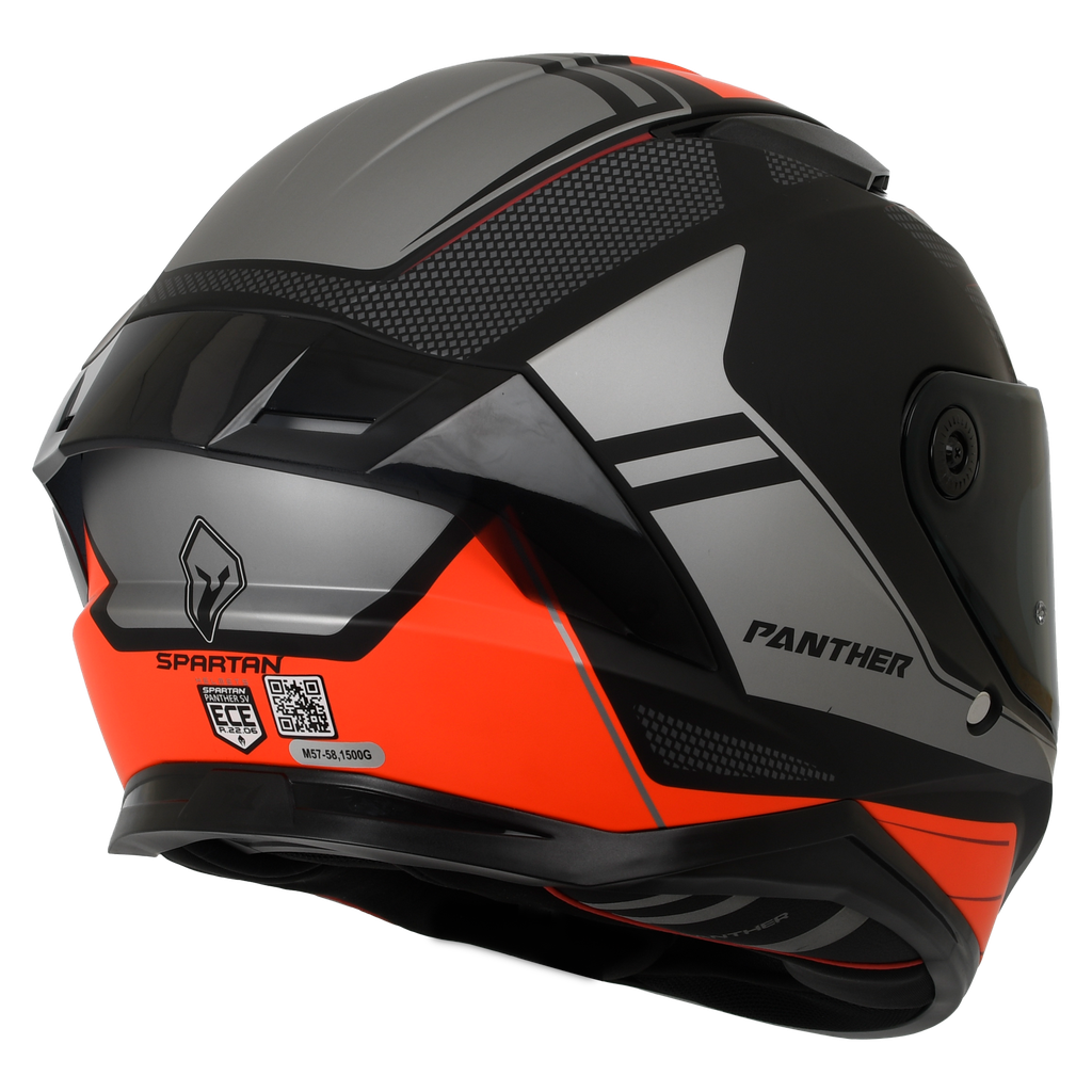 CASCO INTEGRAL SPARTAN DOBLE VISOR PANTHER PRESTIGE B5 GRIS ROJO MATE