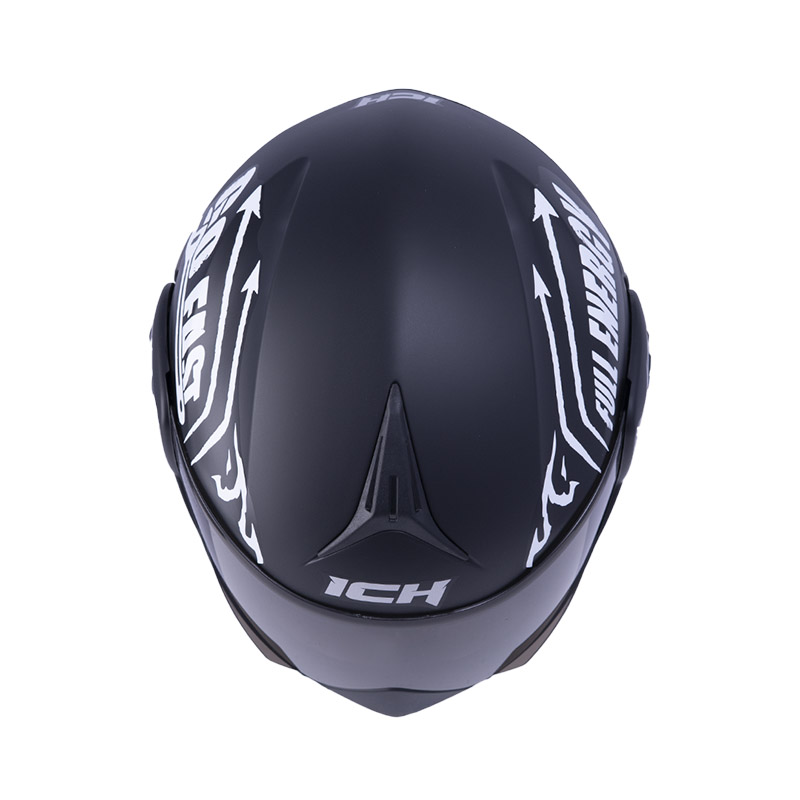 CASCO ABATIBLE ICH 3110DOT DOBLE VISOR SPEED MASTER NEGRO BLANCO MATE VISOR AZUL