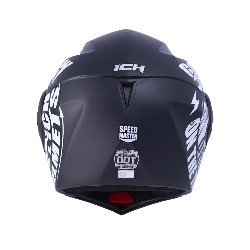 CASCO ABATIBLE ICH 3110DOT DOBLE VISOR SPEED MASTER NEGRO BLANCO MATE VISOR AZUL