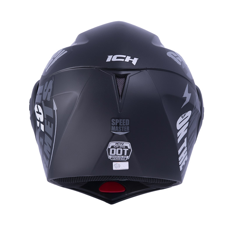 CASCO ABATIBLE ICH 3110DOT DOBLE VISOR SPEED MASTER NEGRO GRIS VISOR DORADO