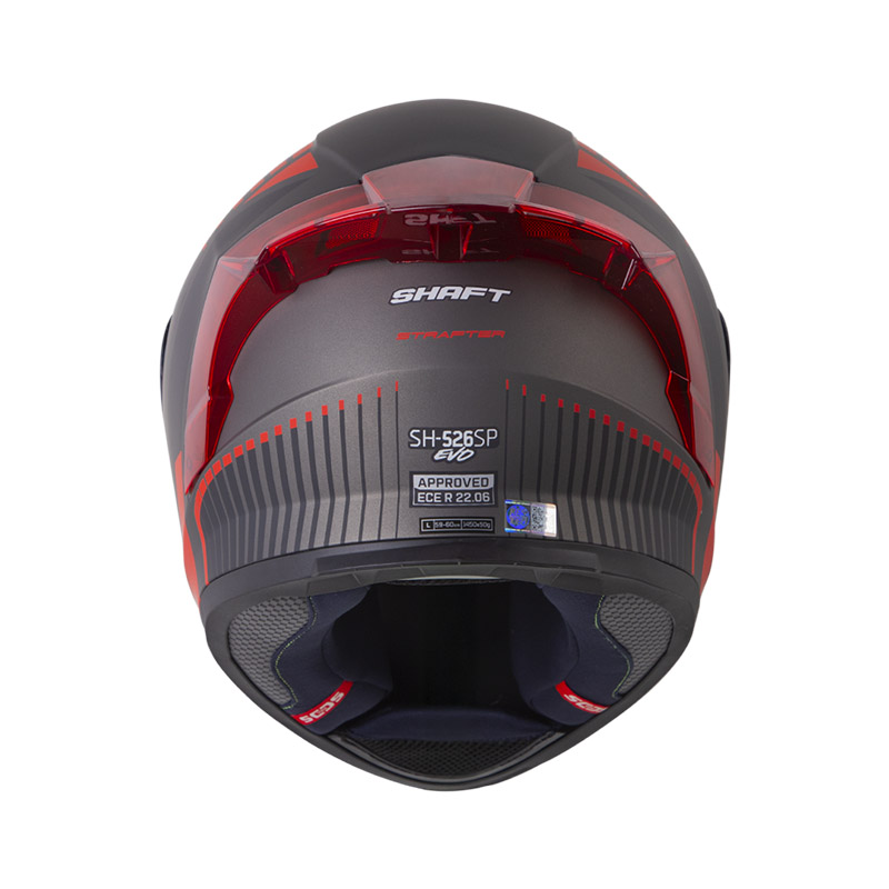 CASCO INTEGRAL SHAFT SH526SP EVO STRAFTER GRIS OSCURO ROJO MATE