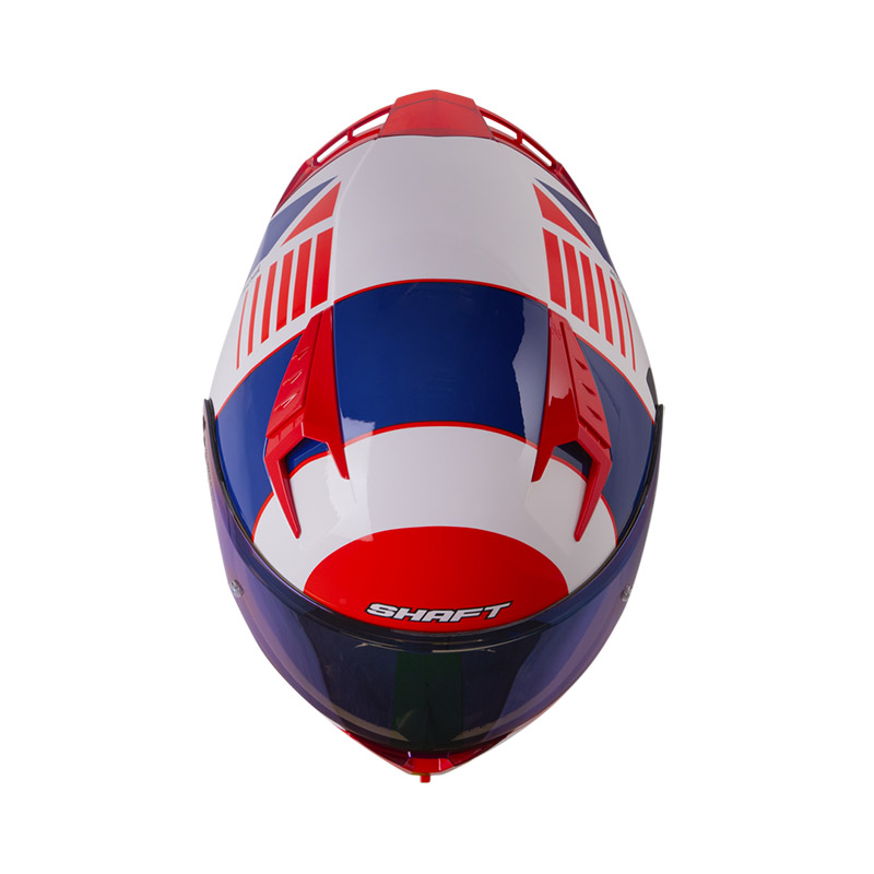 CASCO INTEGRAL SHAFT SH526SP EVO STRAFTER BLANCO ROJO BRILLO