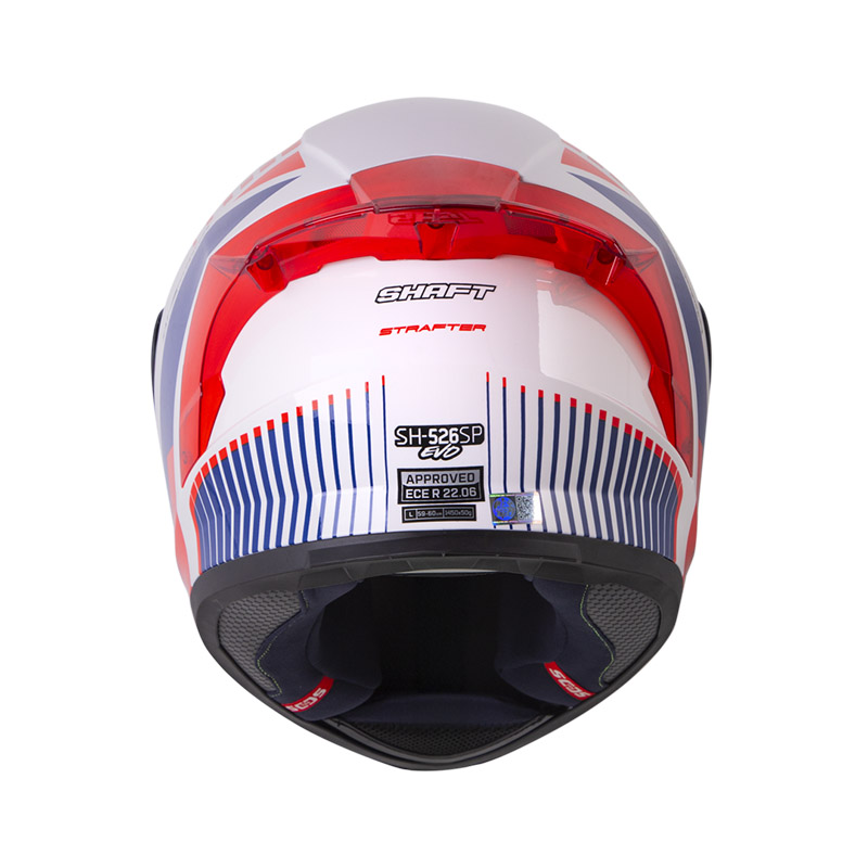 CASCO INTEGRAL SHAFT SH526SP EVO STRAFTER BLANCO ROJO BRILLO