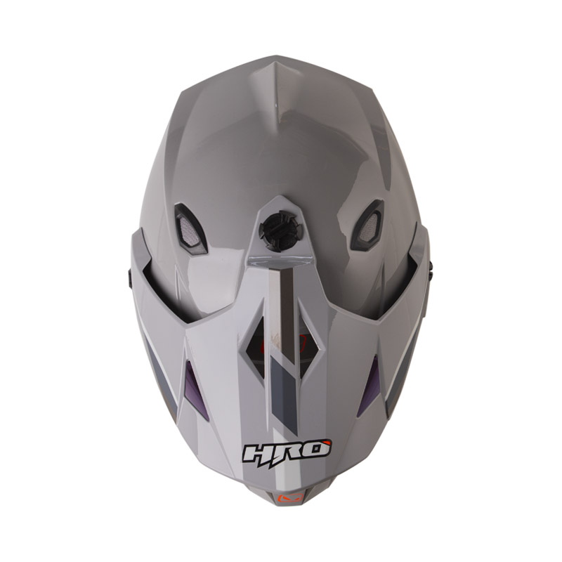CASCO MULTIPROPOSITO HRO MX330 DOBLE VISOR DOWNHILL GRIS GRIS BRILLO