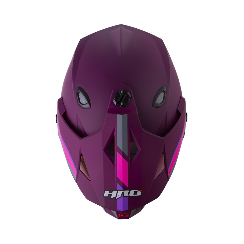 CASCO MULTIPROPOSITO HRO MX330 DOBLE VISOR DOWNHILL MORADO OSCURO FUCSIA MATE
