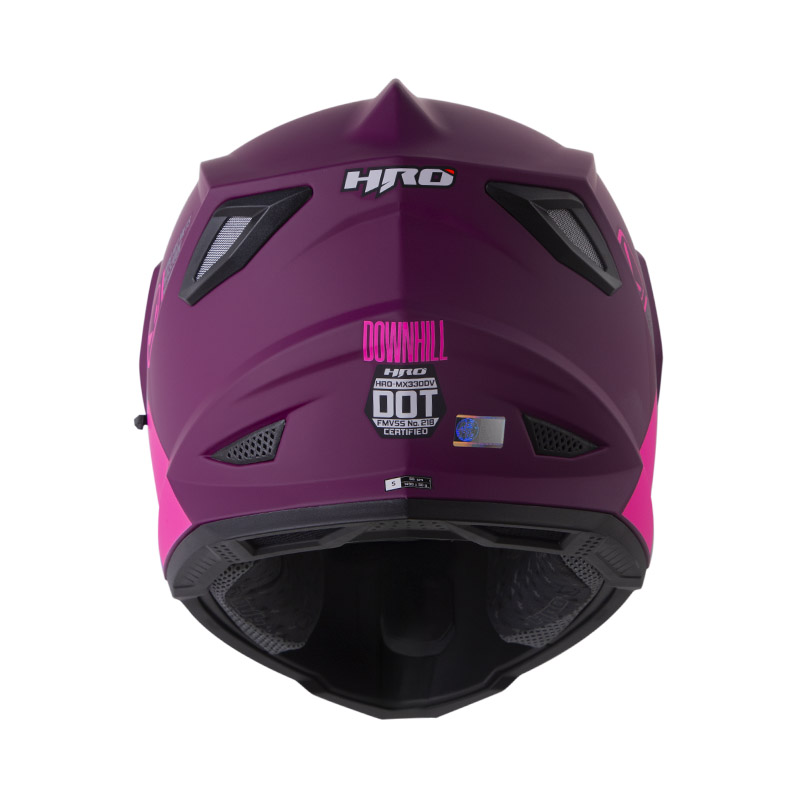 CASCO MULTIPROPOSITO HRO MX330 DOBLE VISOR DOWNHILL MORADO OSCURO FUCSIA MATE