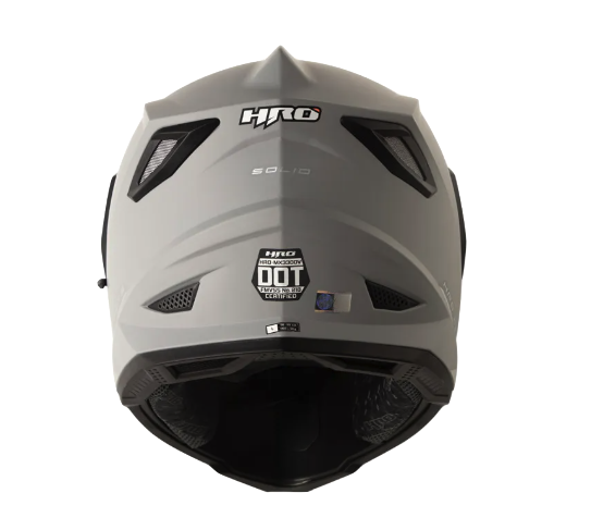 CASCO MULTIPROPOSITO HRO MX330 DOBLE VISOR SOLID GRIS SILVER MATE VISOR AZUL