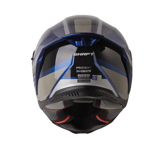CASCO INTEGRAL SHAFT SH598GTR ADIV AZUL METALIZADO SILVER BRILLO