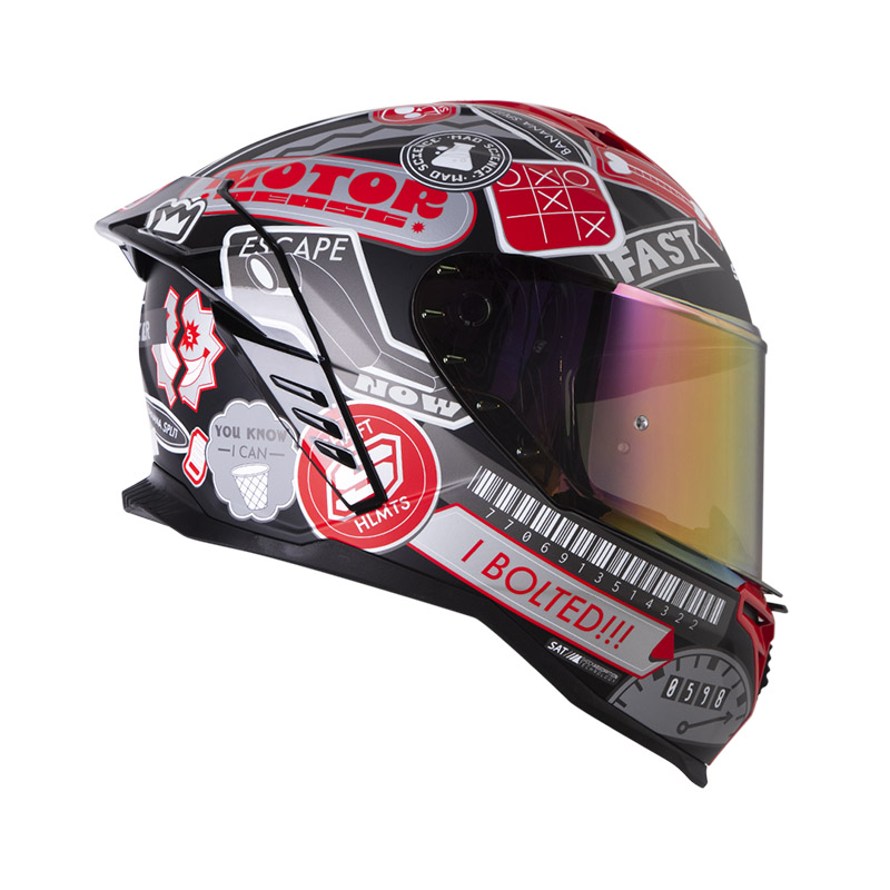 CASCO INTEGRAL SHAFT SH598GTR RANDOMIZER NEGRO ROJO MATE