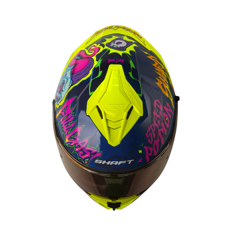 CASCO INTEGRAL SHAFT SH598GTR ABRACADABRA AZUL OSCURO FUCSIA BRILLO