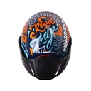 CASCO ABIERTO SHAFT SH212 RACER AZUL OSCURO NARANJADO BRILLO VISOR AZUL