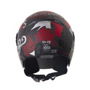 CASCO ABIERTO SHAFT SH212 RACER GRIS OSCURO ROJO MATE VISOR SILVER