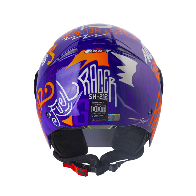 CASCO ABIERTO SHAFT SH212 RACER MORADO AZUL CLARO BRILLO VISOR MORADO