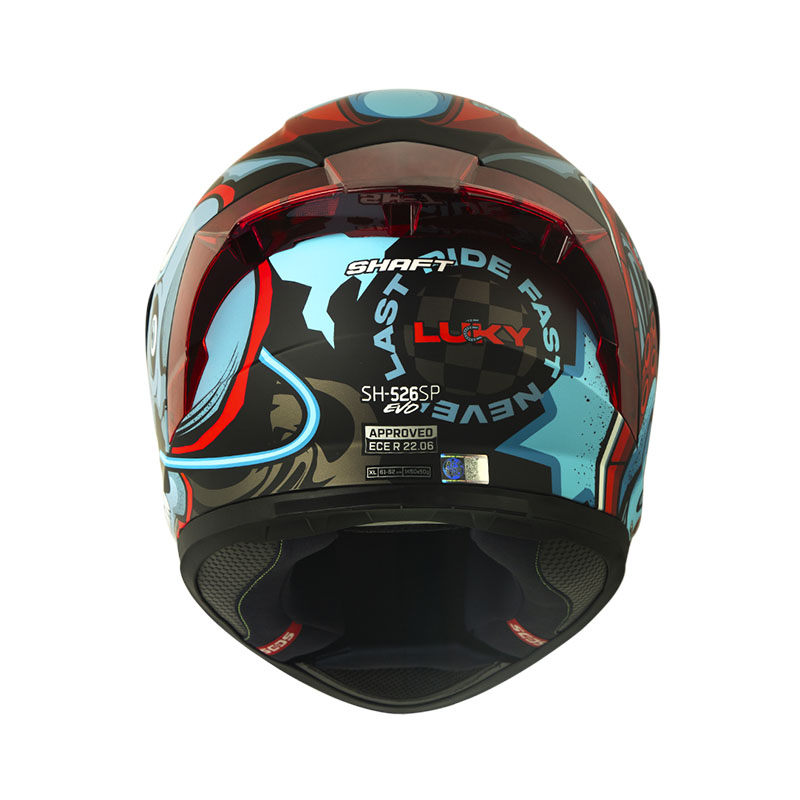 CASCO INTEGRAL SHAFT SH526SP EVO LUCKY NEGRO ROJO MATE