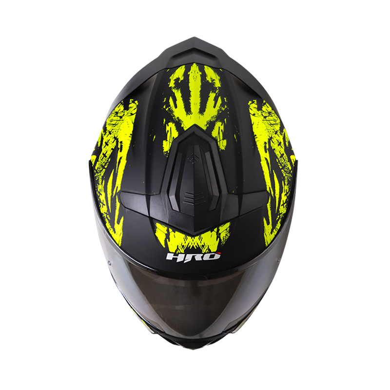 CASCO ABATIBLE HRO 3440 DOBLE VISOR GRUNGSTER NEGRO AMARILLO MATE