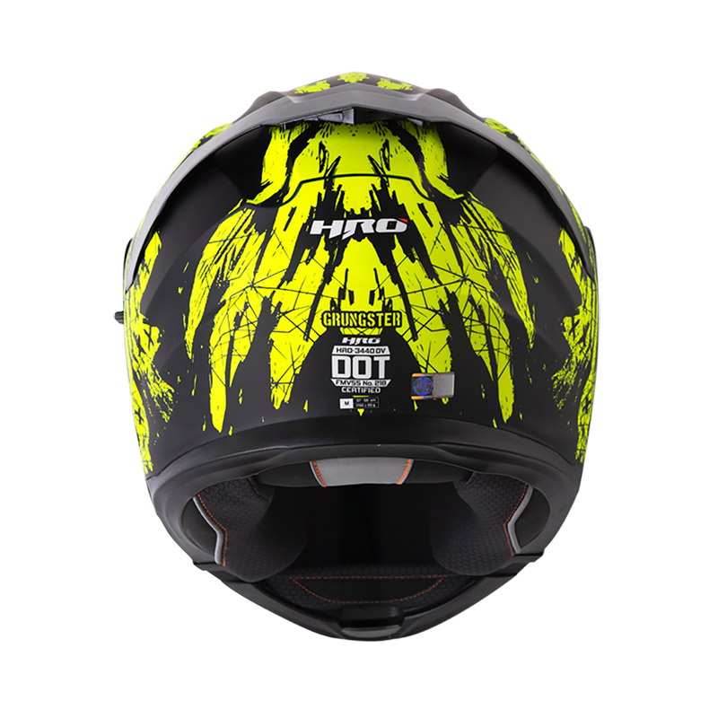 CASCO ABATIBLE HRO 3440 DOBLE VISOR GRUNGSTER NEGRO AMARILLO MATE