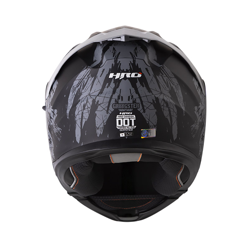 CASCO ABATIBLE HRO 3440 DOBLE VISOR GRUNGSTER NEGRO GRIS MATE