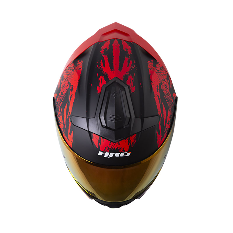 CASCO ABATIBLE HRO 3440 DOBLE VISOR GRUNGSTER NEGRO ROJO MATE