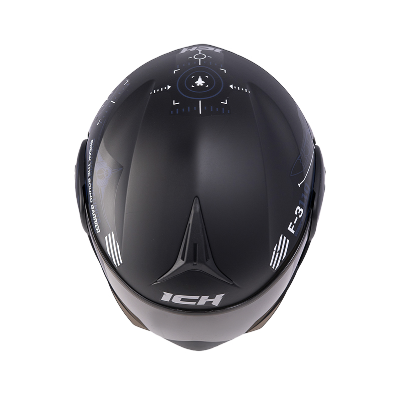 CASCO ABATIBLE ICH 3110DOT DOBLE VISOR AIR FORZA NEGRO BLANCO MATE VISOR NEGRO