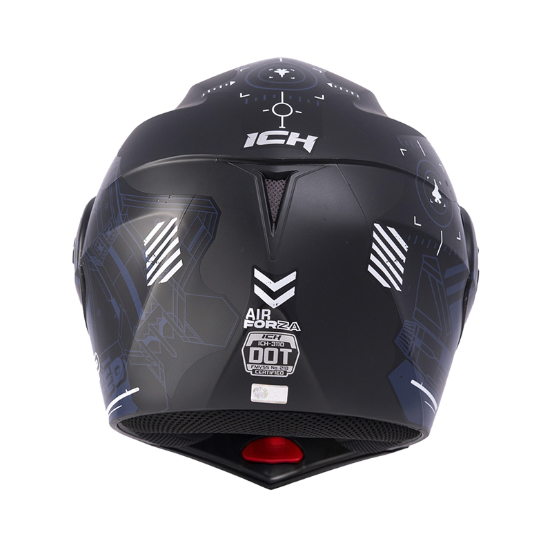CASCO ABATIBLE ICH 3110DOT DOBLE VISOR AIR FORZA NEGRO BLANCO MATE VISOR NEGRO