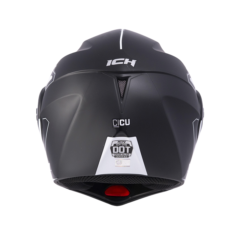 CASCO ABATIBLE ICH 3110DOT DOBLE VISOR CICU NEGRO BLANCO MATE VISOR NEGRO