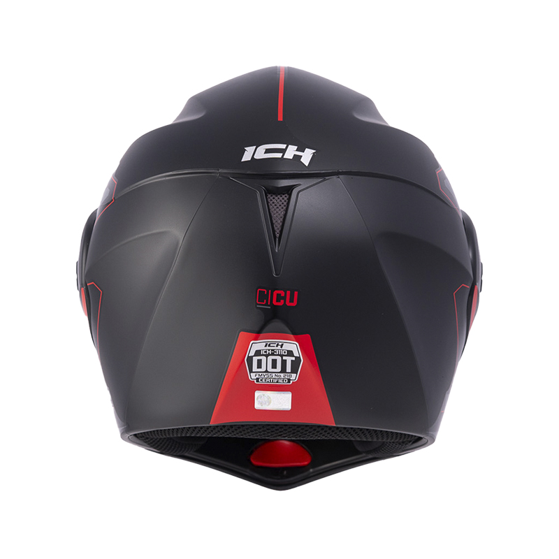 CASCO ABATIBLE ICH 3110DOT DOBLE VISOR CICU NEGRO ROJO MATE VISOR NEGRO