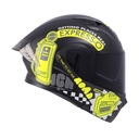 CASCO ABATIBLE ICH 3120 DOBLE VISOR FIFTIES NEGRO AMARILLO MATE VISOR NEGRO