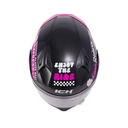CASCO ABATIBLE ICH 3120 DOBLE VISOR FIFTIES NEGRO FUCSIA BRILLO VISOR TRANSPARENTE