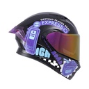 CASCO ABATIBLE ICH 3120 DOBLE VISOR FIFTIES NEGRO MORADO BRILLO VISOR MORADO
