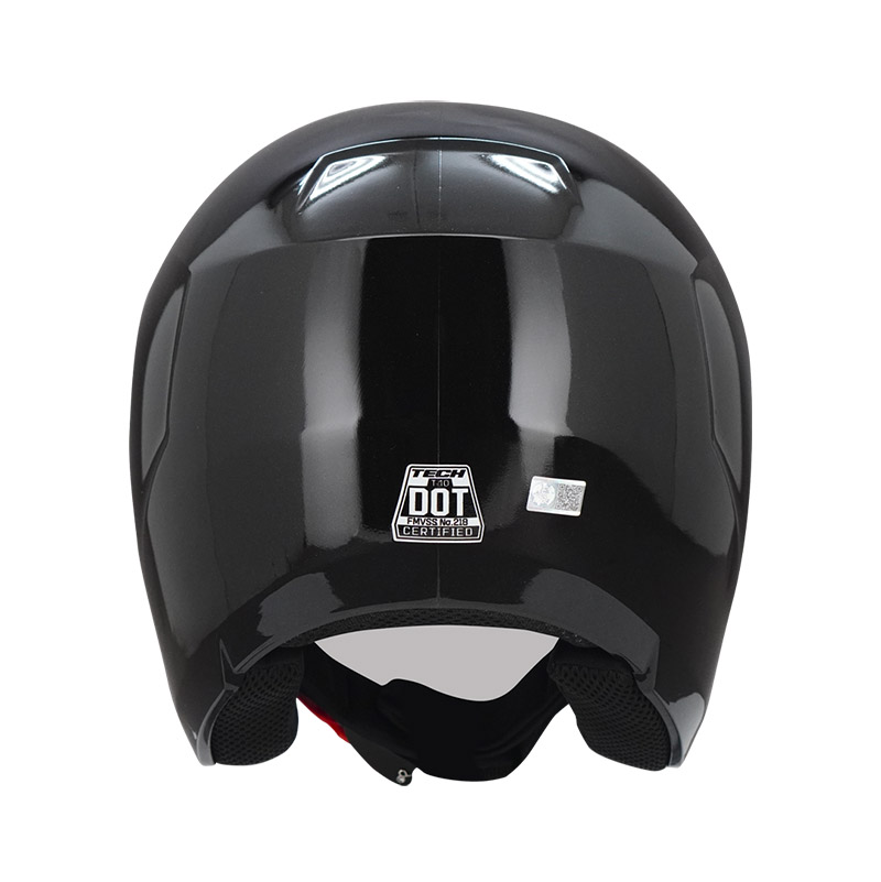 CASCO ABIERTO TECH T10 SOLID NEGRO BRILLO VISOR NEGRO