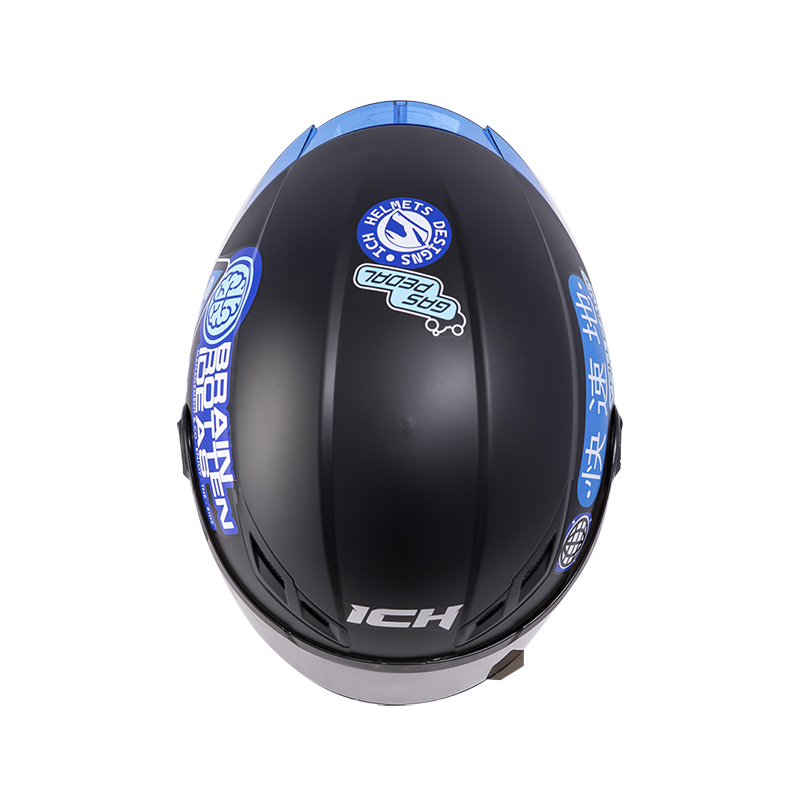CASCO INTEGRAL ICH 501SP ARIGATO NEGRO AZUL MATE VISOR NEGRO