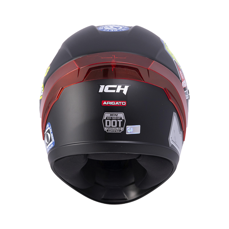 CASCO INTEGRAL ICH 501SP ARIGATO NEGRO ROJO MATE VISOR NEGRO