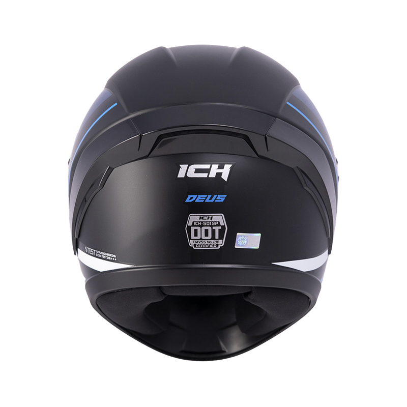 CASCO INTEGRAL ICH 501SP DEUS NEGRO AZUL MATE VISOR TRANSPARENTE