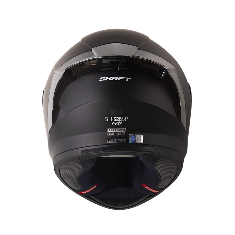 CASCO INTEGRAL SHAFT 526SP EVO SOLID NEGRO NEGRO MATE VISOR SILVER SPOILER SILVER 