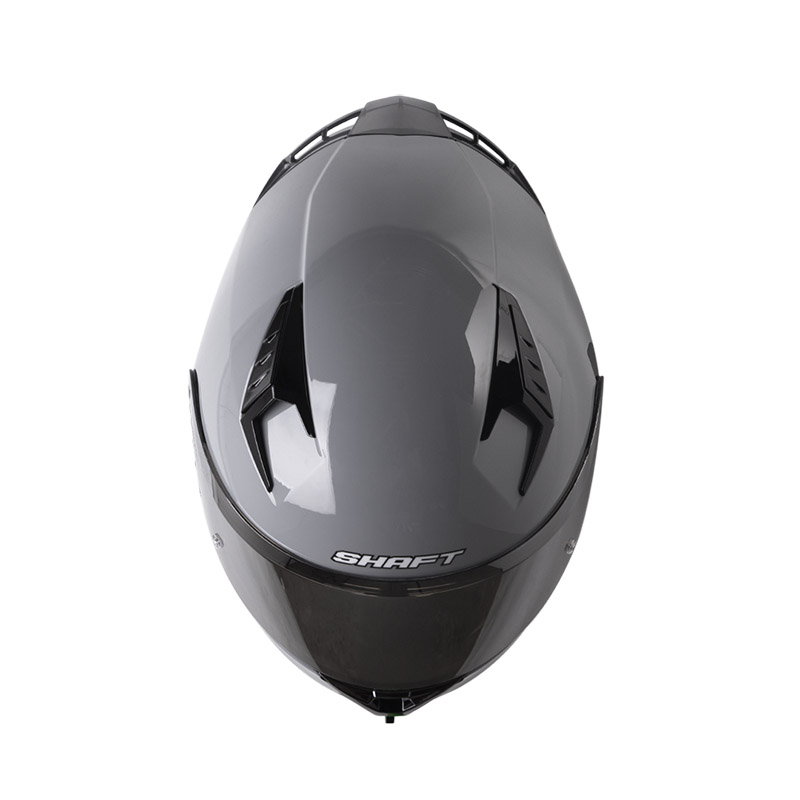CASCO INTEGRAL SHAFT 526SP EVO SOLID GRIS GRIS BRILLO VISOR SILVER VENTILACIONES NEGRAS