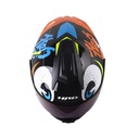 CASCO ABATIBLE HRO 3480 EVO DOBLE VISOR LETTER FACE NEGRO NARANJA BRILLO