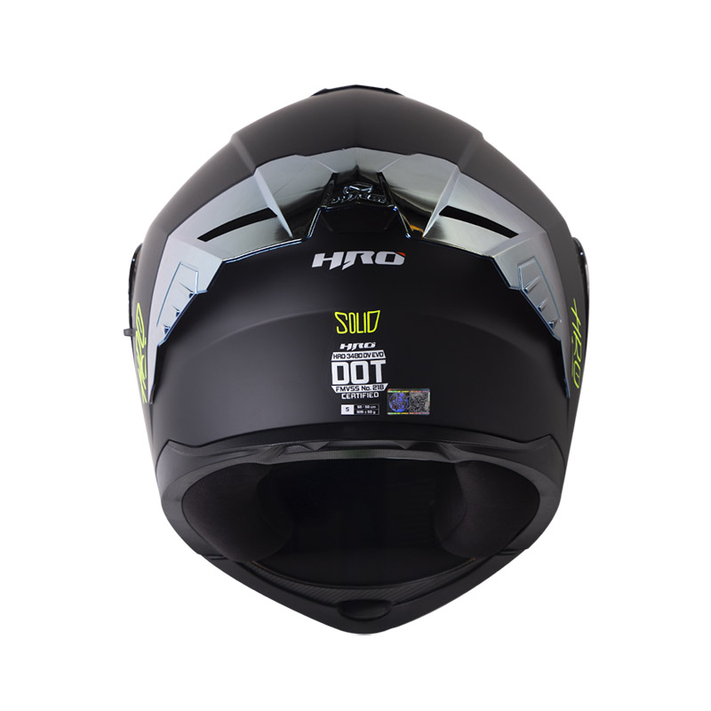 CASCO ABATIBLE HRO 3480 EVO DOBLE VISOR SOLID NEGRO AMARILLO MATE