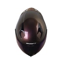 CASCO INTEGRAL SHAFT 526SP EVO SOLID CAMALEON SILVER BRILLO VISOR Y SPOILER IRIDIUM MORADO