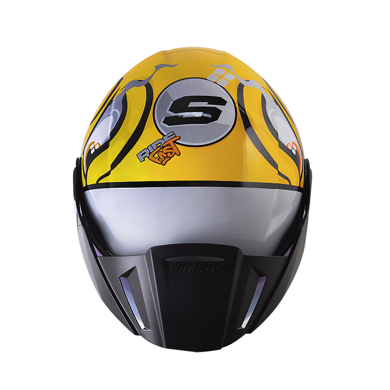 CASCO ABIERTO SHAFT SH212 CARAMBOLA AMARILLO GRIS BRILLO