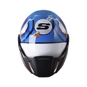 CASCO ABIERTO SHAFT SH212 CARAMBOLA AZUL BLANCO BRILLO