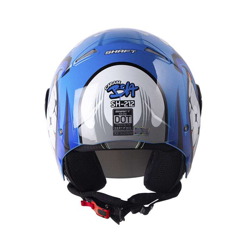 CASCO ABIERTO SHAFT SH212 CARAMBOLA AZUL BLANCO BRILLO